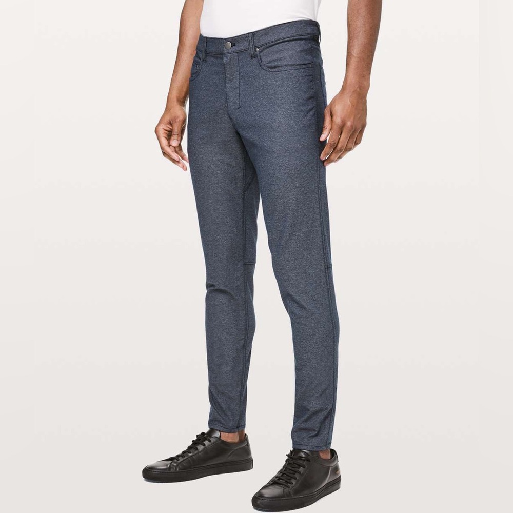 Lululemon Men's ABC Pant Skinny *Tech Canvas Heathered Deep Navy Sz‎ 28